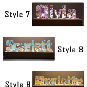 Real flower nightlight,custom name initial bluetooth speaker wooden base lamp,7 color light,anniversary christmas birthday unique gift image 10