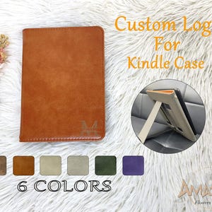 Handgemaakte leren tas met draagriem voor Kindle Colorsoft, Paperwhite 12e 11e generatie, Oasis 10e generatie, nieuwe Kindle 2024, hoes met aangepast naamlogo