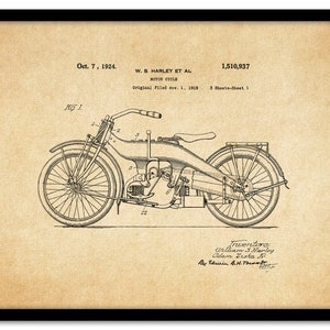 Harley Davidson Patent, Digital Download, Antique Print, Home Decor ...