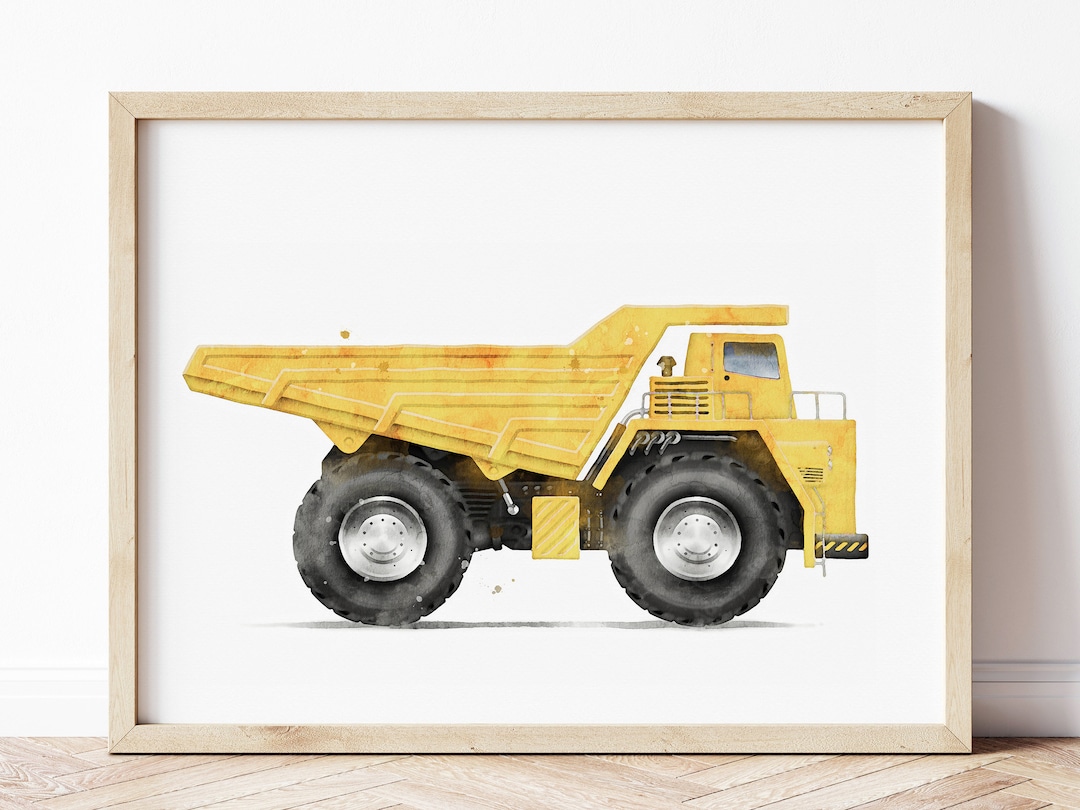Dump Truck Print, Dumper Poster, Dump Truck Wall Art, Construction