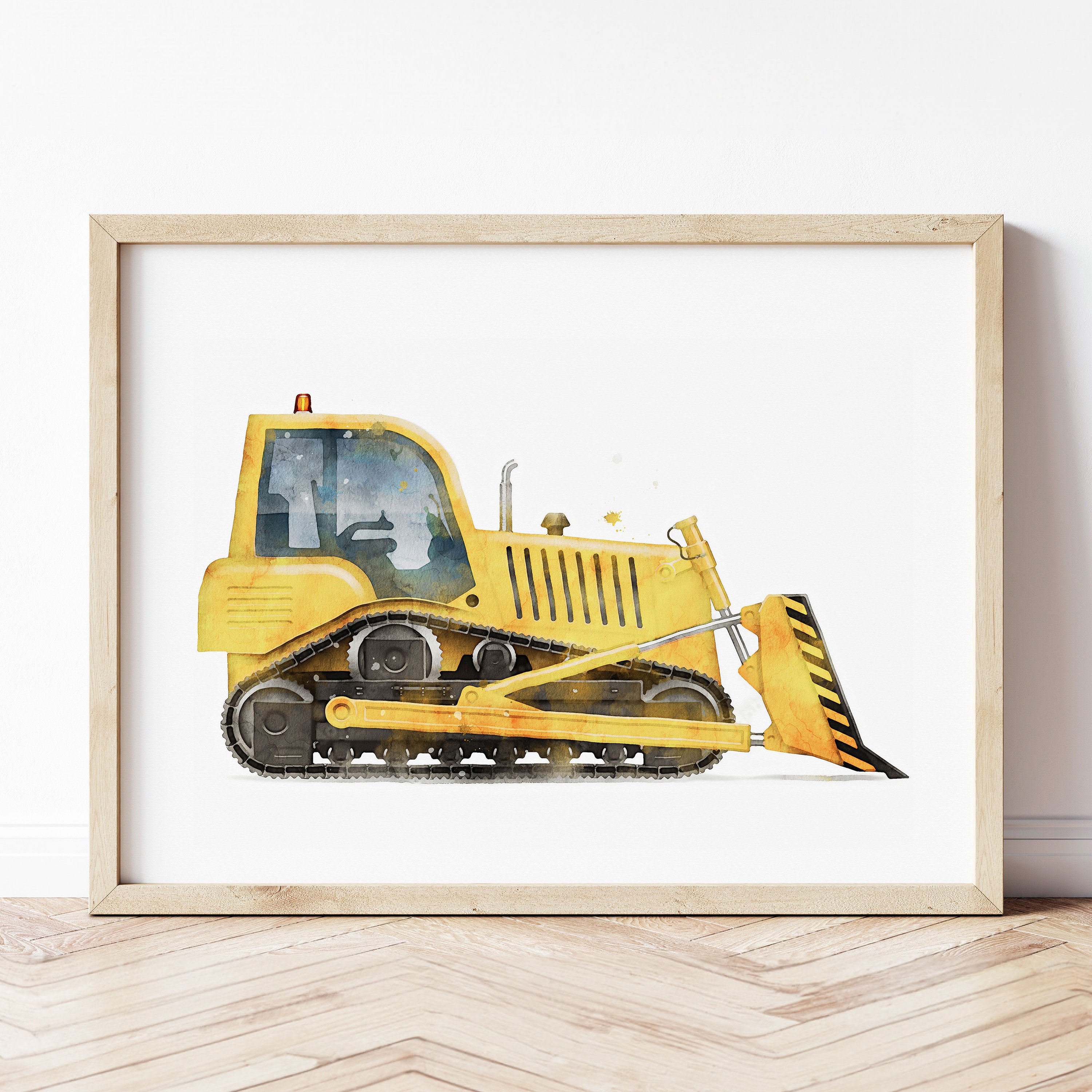Dozer Print, Bulldozer Print, Dozer Poster, Dozer Wall Art, Construction Prints, Boys Room Wall Art, Kids Room Decor, Watercolor Art