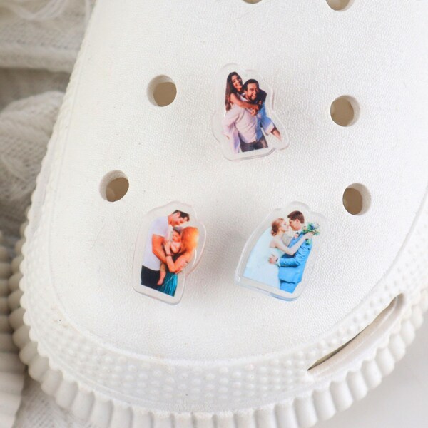 Custom Photo Shoe Charms, Personalized Couple Photo Shoe Charms, Cat Dog Pet Photo Shoe Charms, Valentine's Day Gifts, Birthday Gifts