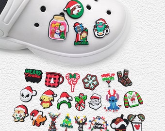 Christmas Croc Charm, Santa Croc Charm, Stitch Croc Charm, Cute Croc Charm, Cartoon Croc Charm, Anime Shoes Accessories, Moose Shoes Charm