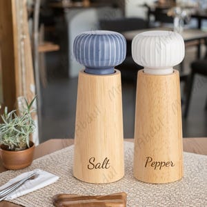 Custom Salt and Pepper Grinders, Rubber Wood Salt and Pepper Grinder Sets, Salt and Pepper Shakers,Housewarming Gifts, Kitchen Utensils 6&quot;7&quot;