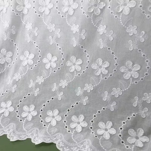 1 Yard Cotton 3D Applique Fabric Dress Lace Fabric Width 130cm