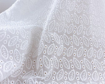 100% Cotton Lace Fabric, Cotton Embroidery Fabric, Lace Wedding Fabric, Dress Fabric, Apparel Fabric