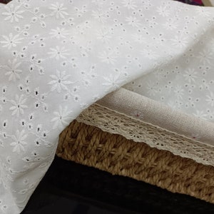 Cotton Embroidery Fabric, Hollow Lace Wedding Fabric, Dress Fabric, Apparel Fabric
