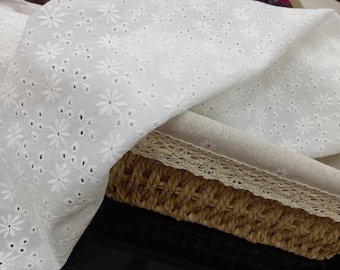 Cotton Embroidery Fabric, Hollow Lace Wedding Fabric, Dress Fabric, Apparel Fabric