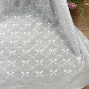 Bow knot Lace Cotton Fabric for Girl Dress, Boho wedding dress, Rustic flower dress