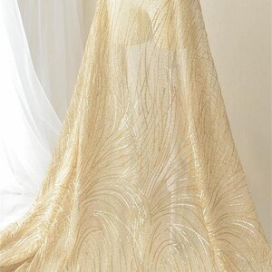 Gold SequinTulle Lace Fabric,Wedding Gown Fabric, DIY Kid&#39;s Skirt, Bridal Veil Fabric By the Yard