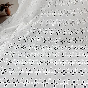 100% Cotton Lace Fabric, Cotton Embroidery Fabric, Hollow Lace Wedding Fabric, Dress Fabric, Apparel Fabric