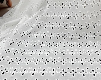 100% Cotton Lace Fabric, Cotton Embroidery Fabric, Hollow Lace Wedding Fabric, Dress Fabric, Apparel Fabric