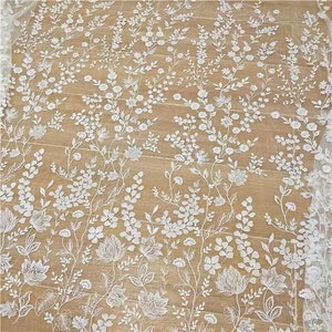 Vintage Lace Fabric ,White Sequin Lace Fabric,Guipure Lace,Bridal Dress,Embroidery French Lace,Wedding Dress Lace,