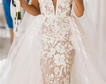Preciosa tela vintage, tela de encaje blanco, encaje de guipur, vestido de novia, encaje para vestido de novia, encaje floral bordado, velo de novia