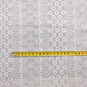 Off white Floral Cotton Fabric for Doll Dress, Boho Cotton Dress, Lace Top or Women&#39;s Clothing