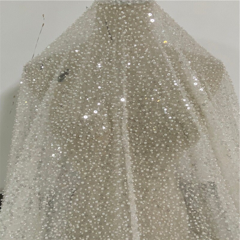 High Quality！ Heavy Crystal Bead Lace Fabric,gorgeous