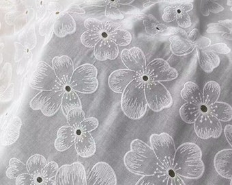 Per yard White 100% Cotton Embroidered Swiss Dot Fabrice 56-57 –  SaleandBargain