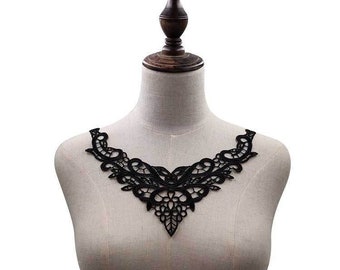 collar off white embroidery lace collar applique one piece,for Wedding applique Bridal Headwea veil applique