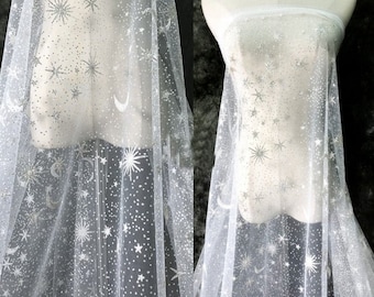 Tela de tul suave con brillo, ideal para vestidos de novia, vestidos de verano y vestidos de fiesta (1 yarda).