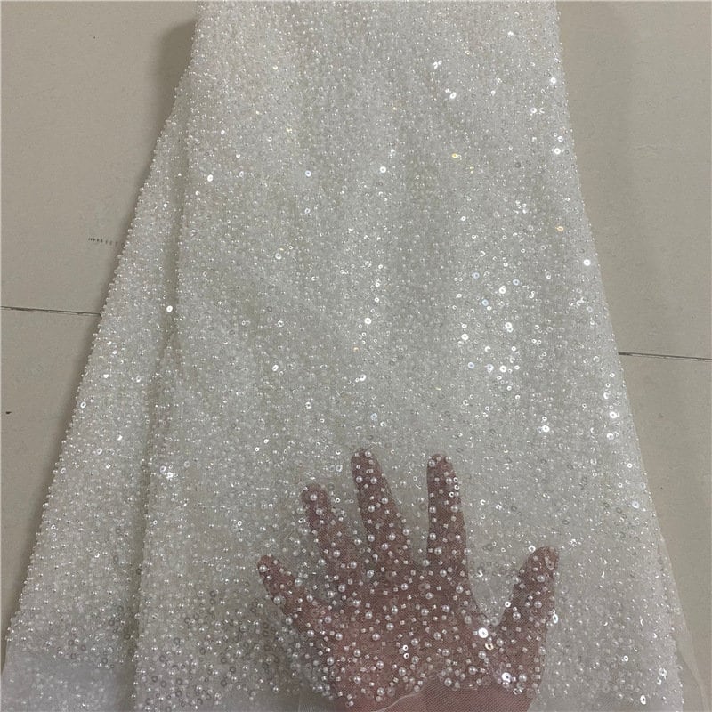 High Quality！ Heavy Crystal Bead Lace Fabric,gorgeous