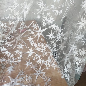 star embroidered lace fabric ,For Baby Tutu Dress, Gowns, Wedding Veil, party dress 51&quot; width
