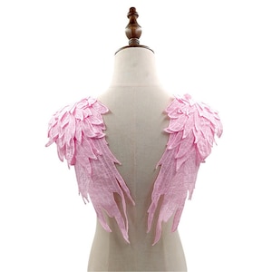 10 Color Pair of Guipure Sew on Angel Wing Neckline Lace Trim Applique ,for Wedding applique Bridal Headwea veil applique
