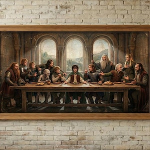 Middle Earth Last Supper Art Print, Fantasy Fellowship (Digital Print)