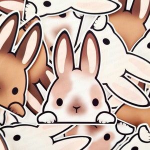 Bunny Aufkleber Peeker Long Eared Wasser & Reißfest Vinyl Niedlich Kawaii Tier Telefon Notebook Laptop Wasserflasche Jahr des Kaninchens