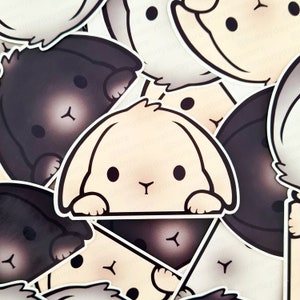 Pegatinas de conejito Peeker Lop Vinilo resistente al agua y al desgarro Cute Kawaii Animal Phone Notebook Laptop botella de agua año del conejo