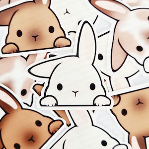 Bunny Stickers Helikopter Wasser & Reißfeste Vinyl Niedlichen Kawaii Tier Telefon Notebook Laptop Wasserflasche Jahr des Kaninchens