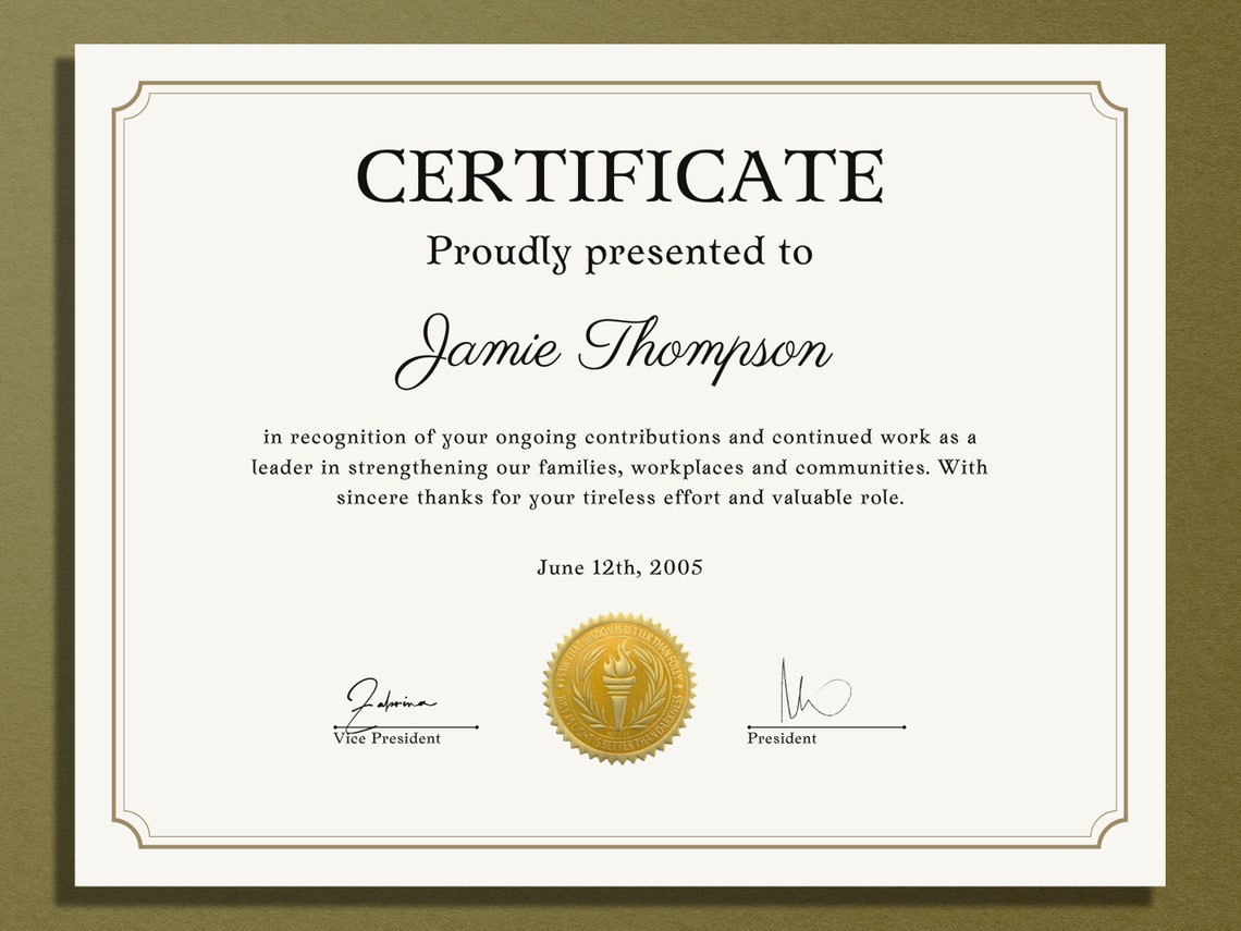 Certificate of Achievement Template Editable Certificate of Etsy