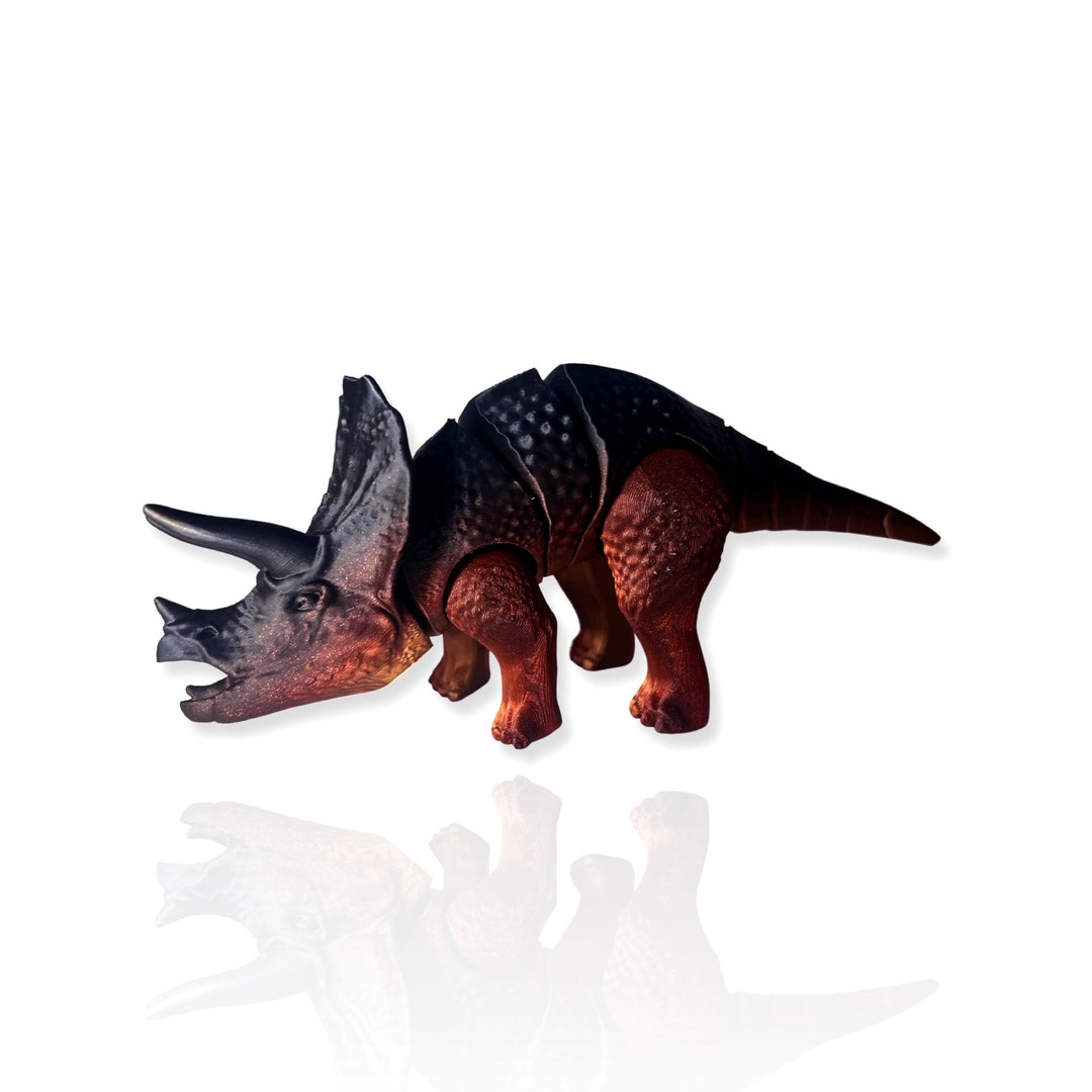 Dinosaur Toy Flexi 3D Printed Triceratops Desk Toy Sensory Fidget Toy