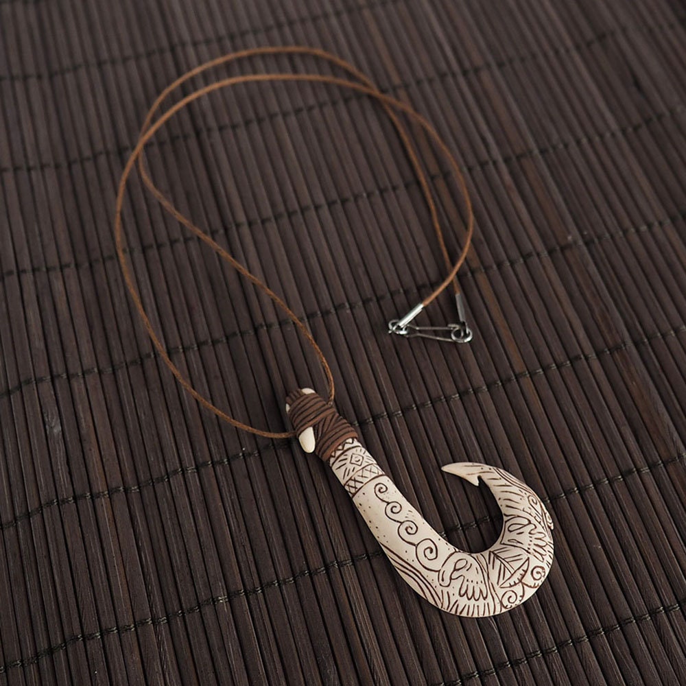 Maui Necklace / Maui Fish Hook Pendant Moana Disney / Maui Costume for Men  / Moana Kids Jewelry / Moana Costume Party 