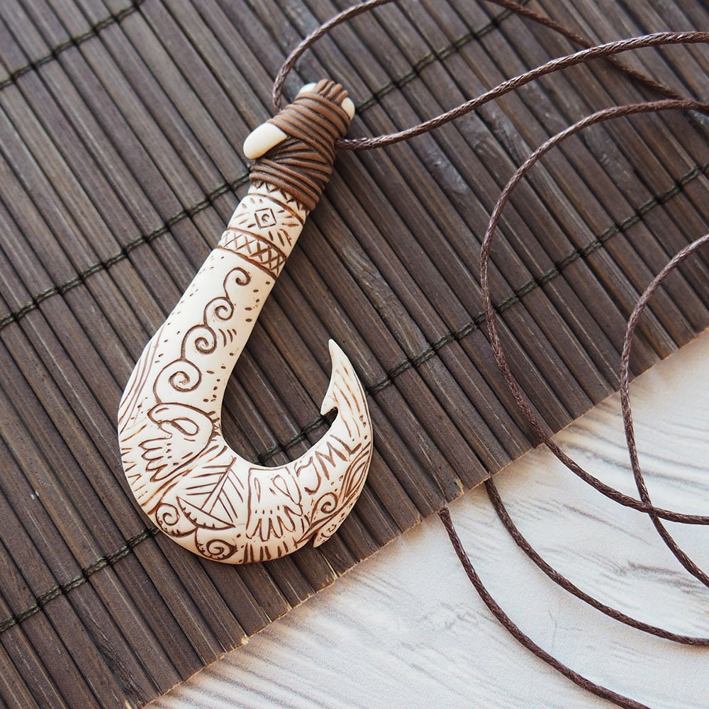 Maui Necklace / Maui Fish Hook Pendant Moana Disney / Maui Costume for