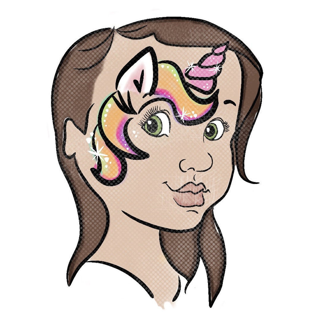 Unicorn Face Paint Design .PNG Etsy