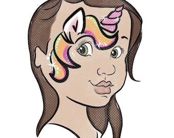 Unicorn Face Paint Design .PNG