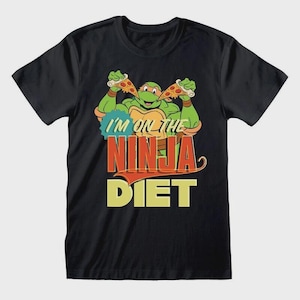Official TMNT T-Shirt – Ninja Diet Pizza Lover Graphic Tee, Funny Teenage Mutant Fan Apparel, Retro Cartoon Merch, Gift for Turtles Fans