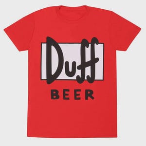 The Simpsons Duff Beer Logo T-Shirt Retro Classic Beer Fan Graphic Tee, Funny Cartoon Style, Official Merch for Animation Lovers Everewhere