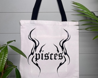 Pisces Astrology Tote Bag with Sigil Design