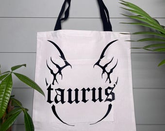 Taurus Astrology Tote Bag with Sigil Design