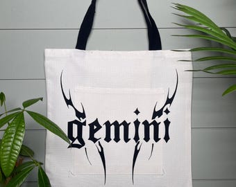 Gemini Astrology Tote Bag with Sigil Design