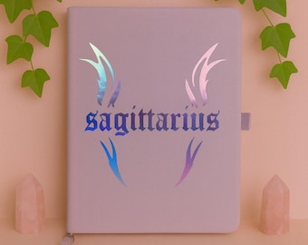 Sagittarius Zodiac Journal with Crystal Bookmark