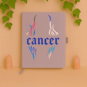Cancer Zodiac Journal with Crystal Bookmark