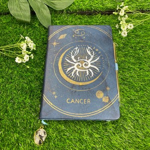 Cancer Zodiac Journal with Moonstone – Astrology Crystal Notebook