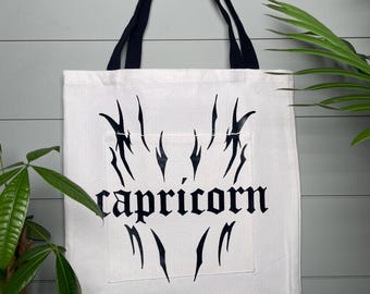 Capricorn Astrology Tote Bag with Sigil Design