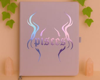 Pisces Zodiac Journal with Crystal Bookmark