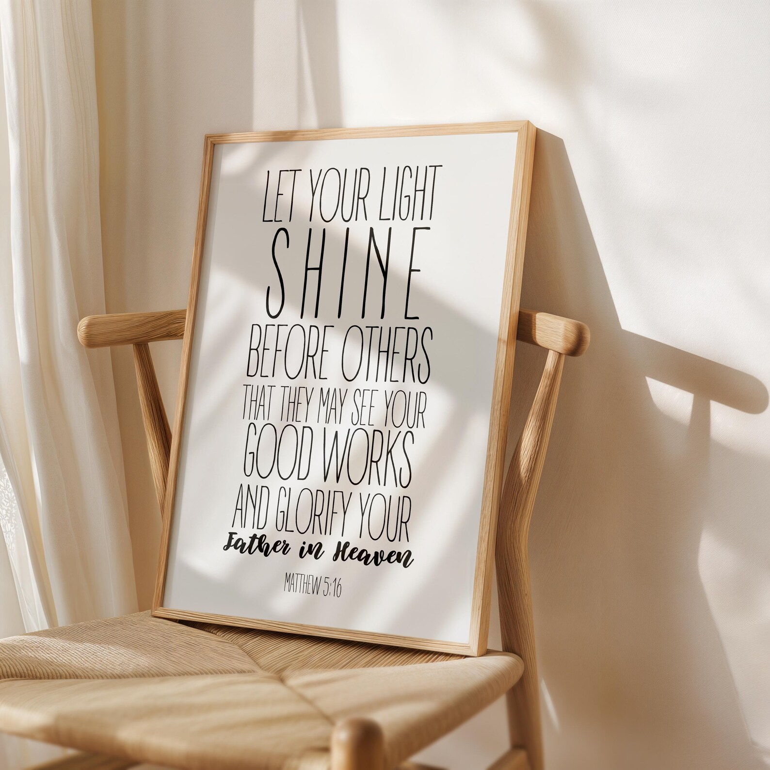 Matthew 5:16 Let Your Light Shine Before Others, Bible Verse Wall Art ...
