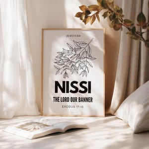 Printable Nissi Wall Art, Instant Download Christian Scripture, Bible Verse Print, Boho Wall Art, Modern Minimalistic, Christian Print