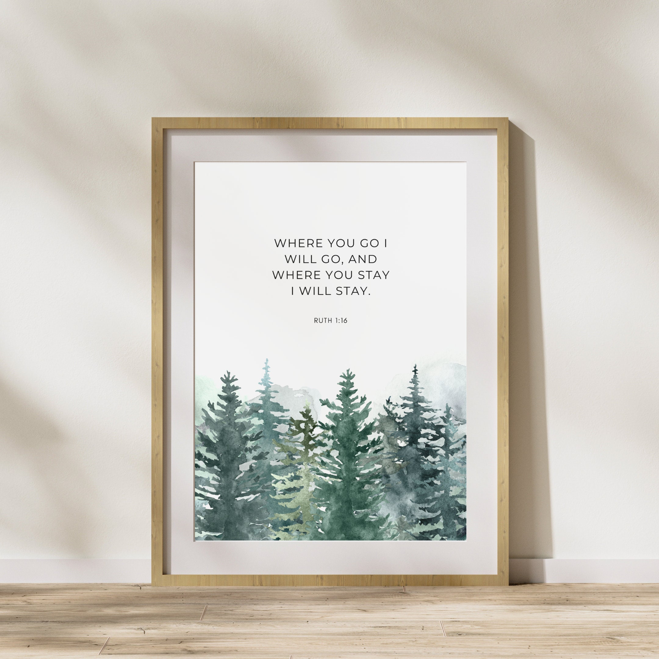 Bible Verse Printable Art Ruth 1:16 Digital Download Printable ...