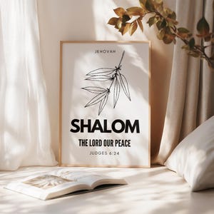 Printable Shalom Wall Art, Instant Download Christian Scripture, Bible Verse Print, Boho Wall Art, Modern Minimalistic, Christian Print